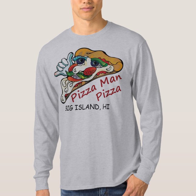 Long T-shirt d'homme de pizza de douille (Devant)