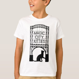 Long T-shirts de douille de ville d'enfants