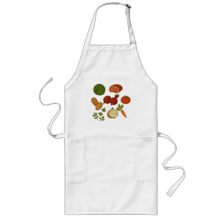 Long Tablier de cuisine à imprimé végétal coloré, cooki