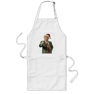 Long Tablier de cuisine de Noël drôle de Donald Trump