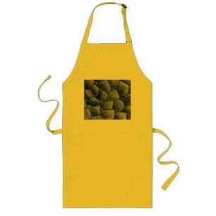 Long tablier de cuisinier jaune au charbon