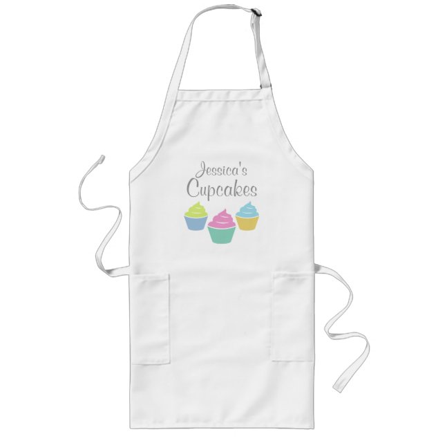 Long Tablier de cupcake personnalisé pour femmes (Devant)