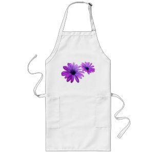 Long Tablier de marguerite violet Beau tablier de fleur