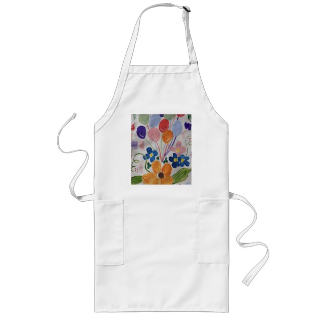 Long Tablier Fleurs & Ballons (Devant)