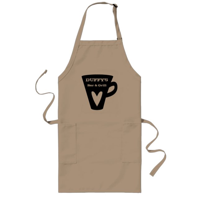 Long Tablier nommé fait sur commande de café/restaurant (Devant)