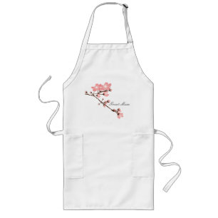 Long tablier personnalisé de fleurs de cerisier