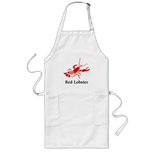 Long Tablier rouge de homard avec le blanc