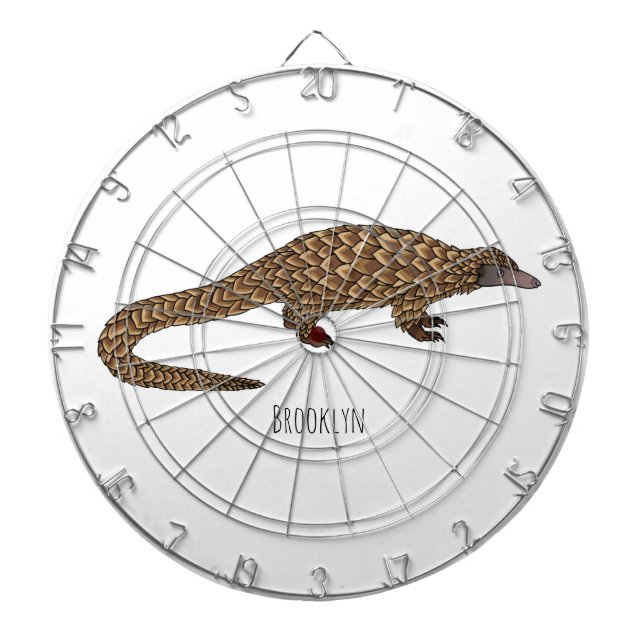Long-tailed pangolin cartoon illustration  dartscheibe (vorne)