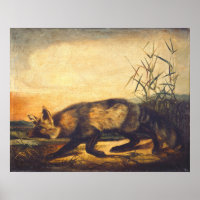 Long-Tails Red Fox - JW Audubon Fine Art Poster