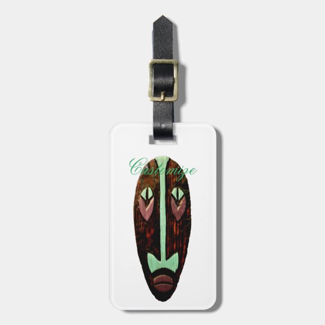 Long Tiki Mask Thunder_Cove Gepäckanhänger (Vorderseite vertikal)