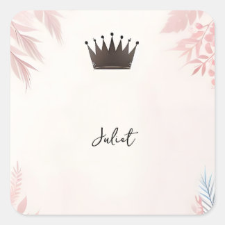 Long Tulle Regal Glam Blush Pink Brautparty Quadratischer Aufkleber