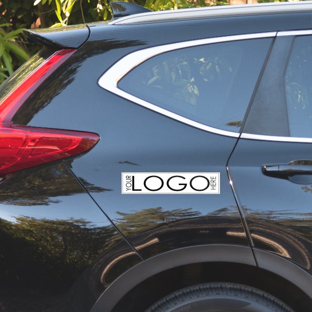Long White Business Logo Company Moderne Minimal Aufkleber (Auto Seite)