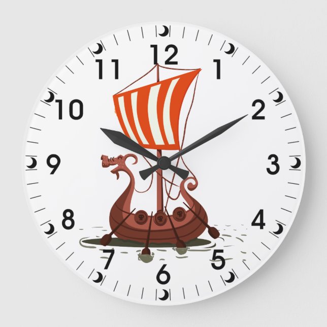 Longboat Große Wanduhr (Vorderseite)