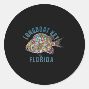 Longboat Key, Florida Beach Design _ Souvenir Illu Runder Aufkleber