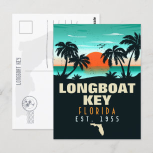 Longboat Key Florida Retro-Sonnenuntergang-Souveni Postkarte