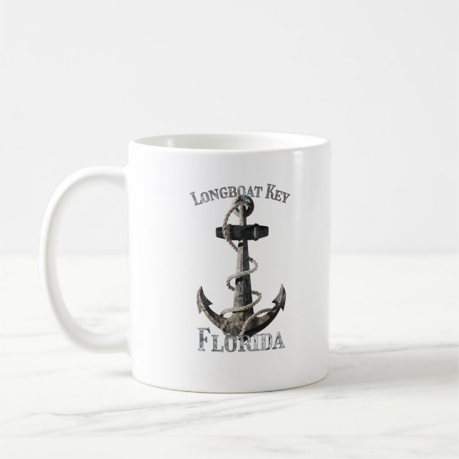 Longboat Key Florida Urlaub Nautische Anker Kaffeetasse (Links)