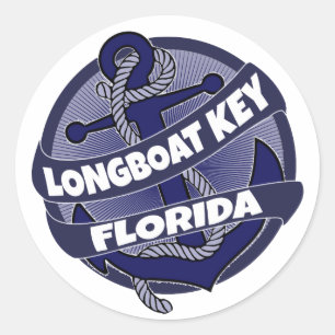 Longboat-Schlüsselflorida-Ankeraufkleber Runder Aufkleber
