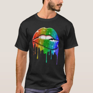 Longbt Rainbow Lips Pride Gay Homosexuell Lesbisch T-Shirt