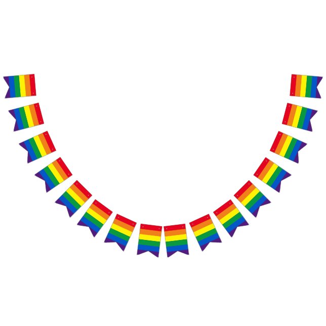 Longbt Regenbogenstreifen Gay Pride Wimpelkette (Alle)