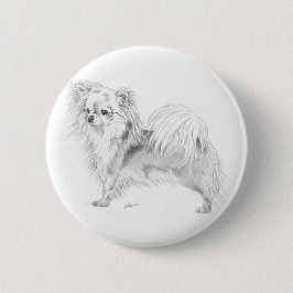 Longcoat Chihuahua - stehend Button