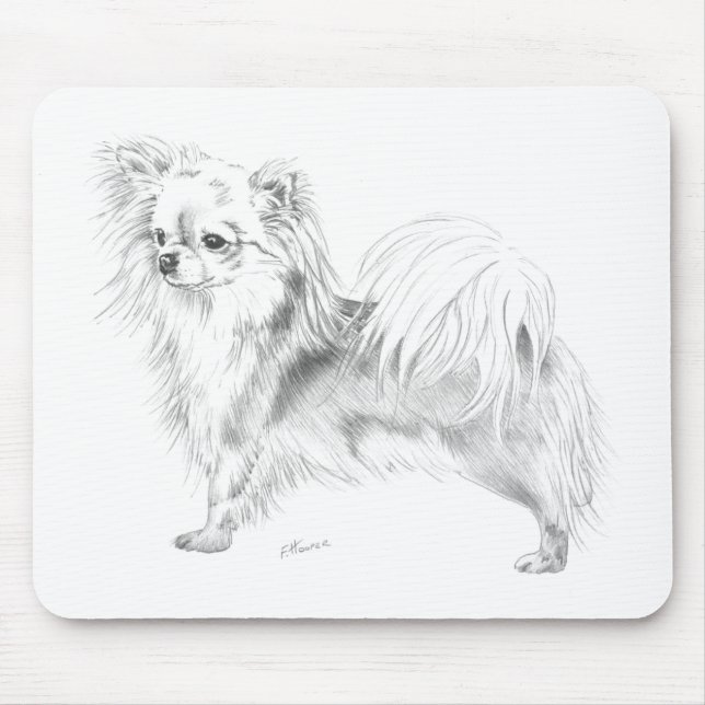 Longcoat Chihuahua - stehend Mousepad (Vorne)