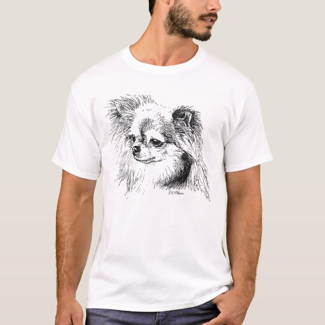 Longcoat Chihuahua T-Shirt (Vorderseite)