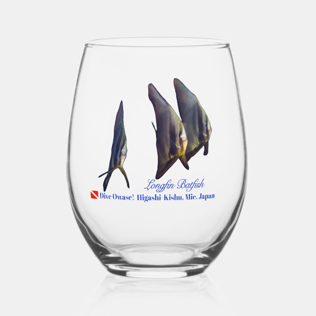 Longfin Batfish Weinglas Ohne Stiel (Vorderseite)