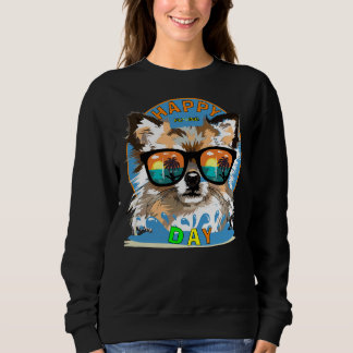Longhair Chihuahua am Strand Sweatshirt