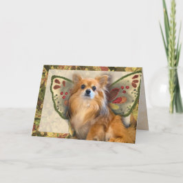 Longhair Chihuahua Fairy Birthday Karte
