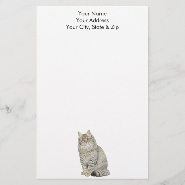 Longhair Tabby Cat Briefpapier (Vorderseite)