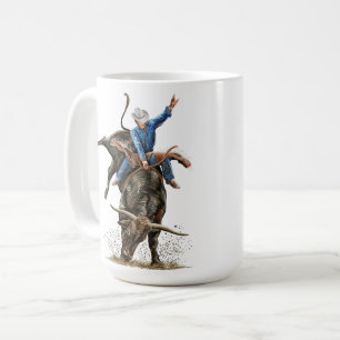 Longhorn Bull Rider Rodeo Power Western Art Kaffeetasse