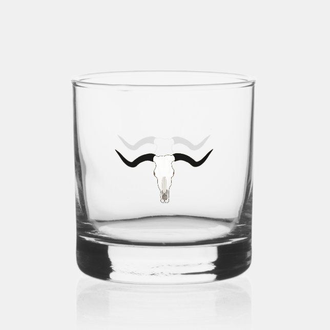 Longhorn Bull Skull - Horns Whiskyglas (Vorderseite)