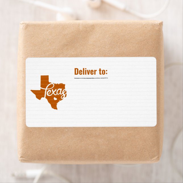 Longhorn Burnt Orange Texas Herz Label (Insitu)