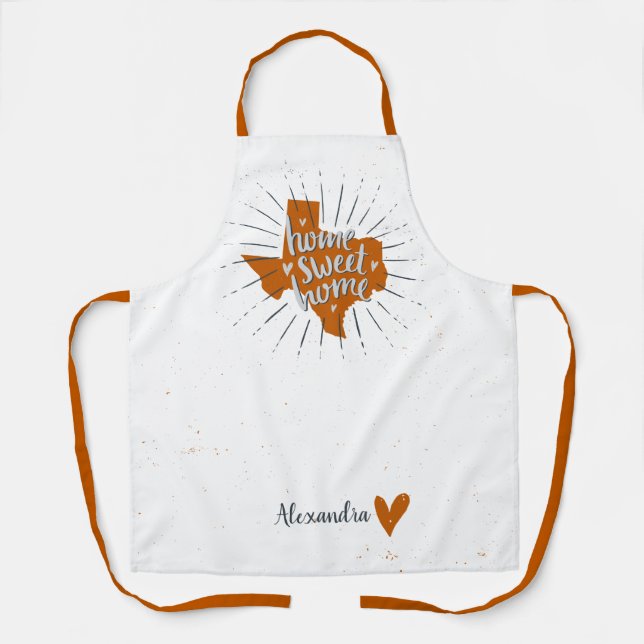 Longhorn Burnt Orange Zuhause Sweet Zuhause Texas Schürze (Vorderseite)