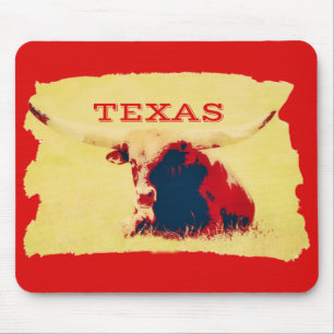 Longhorn Cow Texas Art Mouse Pad Mousepad