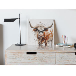 Longhorn-Erbe Quadratische Wanduhr