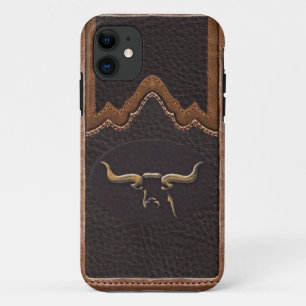 Longhorn-Foto-Imitat-Leder starkes iPhone 5/5S iPhone 11 Hülle