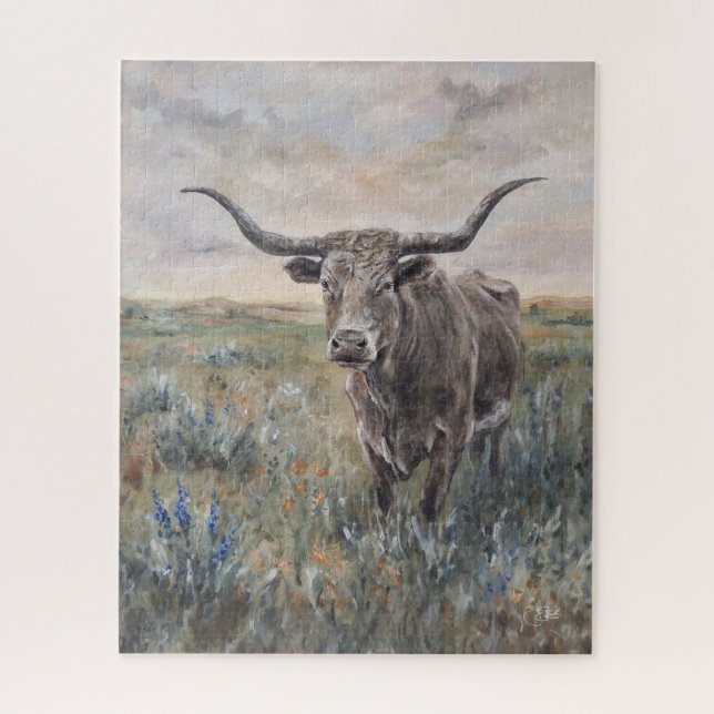 "Longhorn" handbemalt (Vertikal)