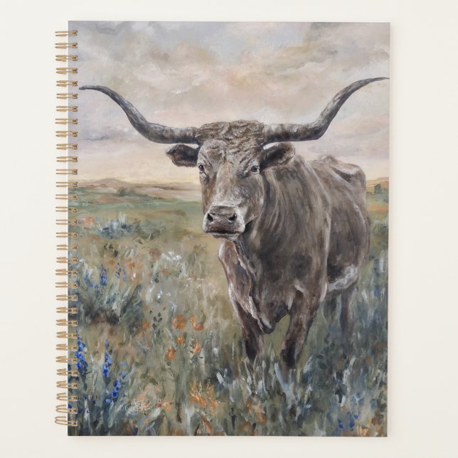 "Longhorn" handbemalt Planer (Vorderseite)