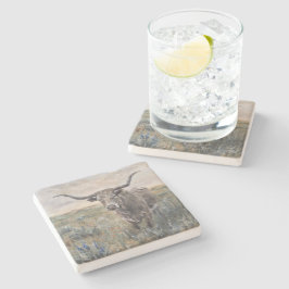 "Longhorn" handbemalt Steinuntersetzer