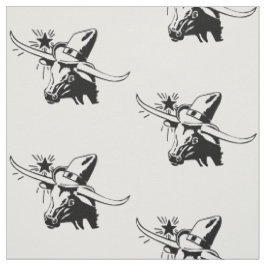 Longhorn-Ochse-Kopf mit Cowboy-Schwarzem Stoff