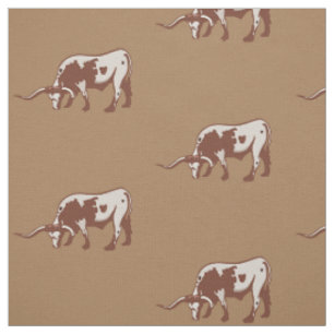 Longhorn-Ochse-Western-Druck-Gewebe Stoff