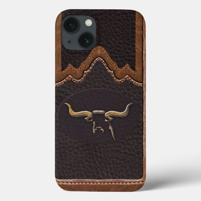 Longhorn Photo Faux Leather Tough iPhone 6 Case-Mate iPhone Hülle (Rückseite)