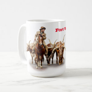 Longhorn Rinder, Fort Worth, Western, Tasse