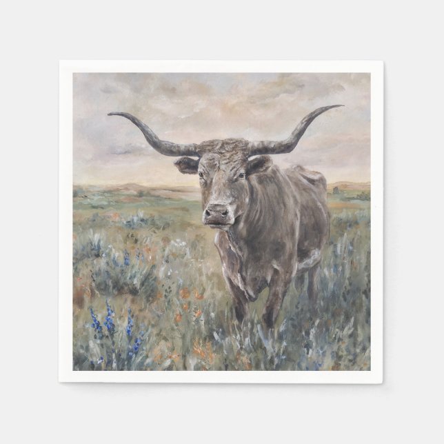 "Longhorn" Serviette (Vorderseite)