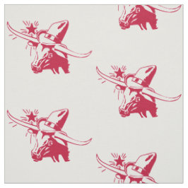 Longhorn Steer Head mit Cowboy Texas Red Stoff