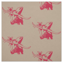 Longhorn Steer Head mit Cowboy Texas Red Stoff