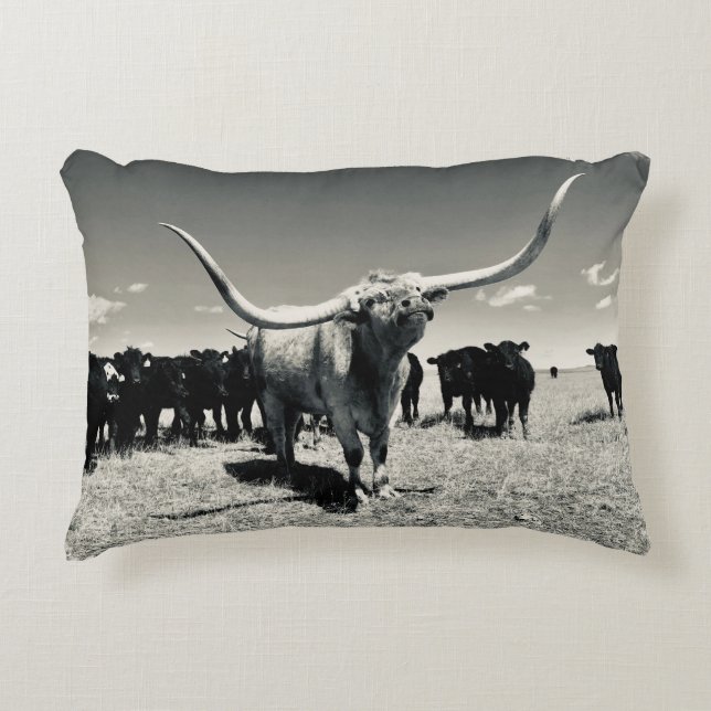 Longhorn Throw Kissen (Vorderseite)