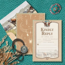Longhorn Western Ranch Hochzeitskarte