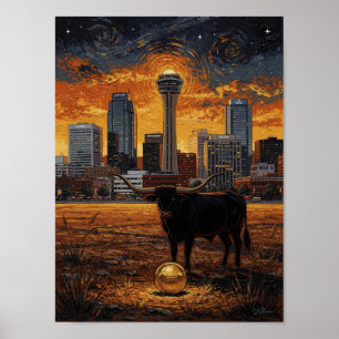 Longhorn World Cup 2026 Fußball — Fine Art Poster